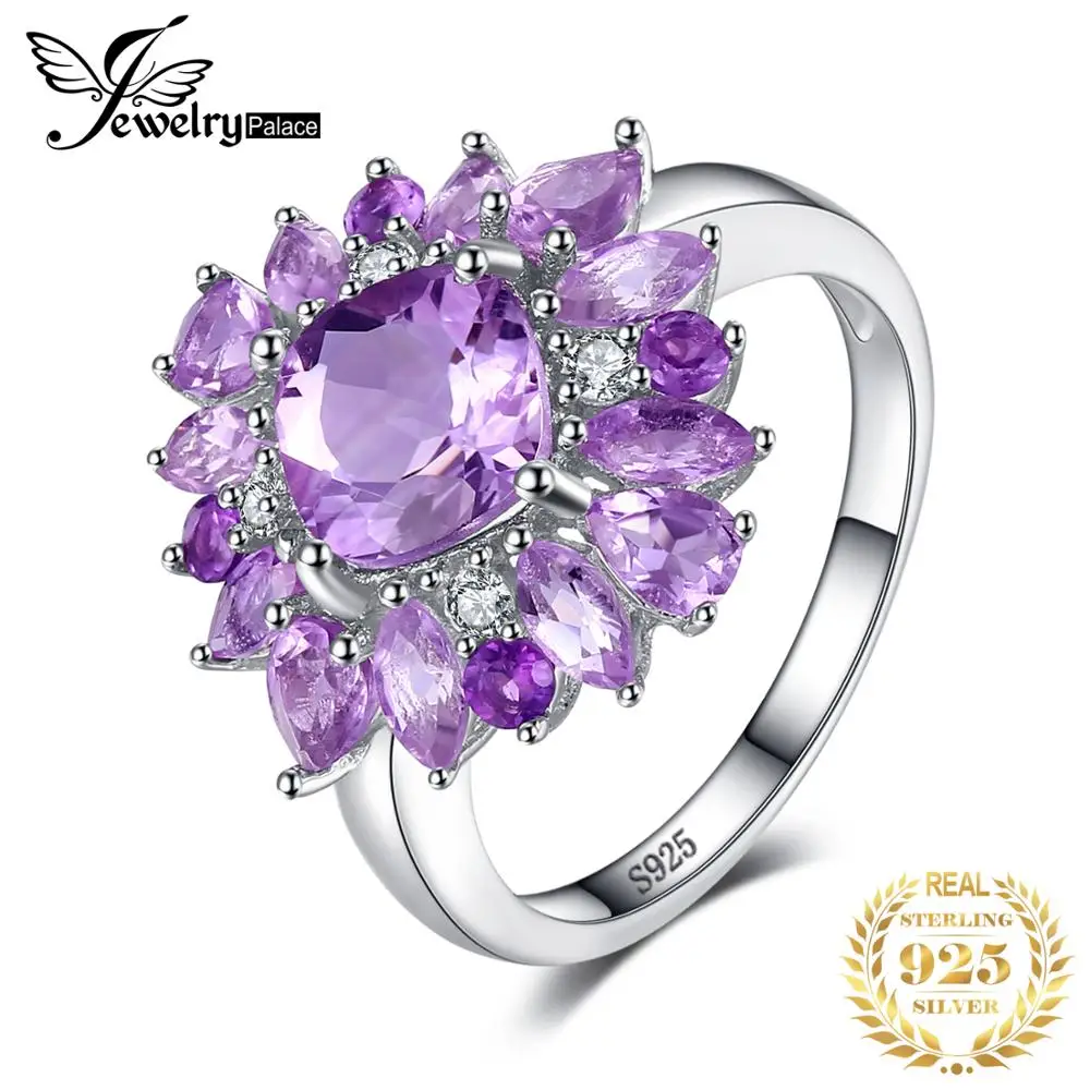 Женское Обручальное Кольцо JewelryPalace фиолетовое обручальное кольцо из серебра 925
