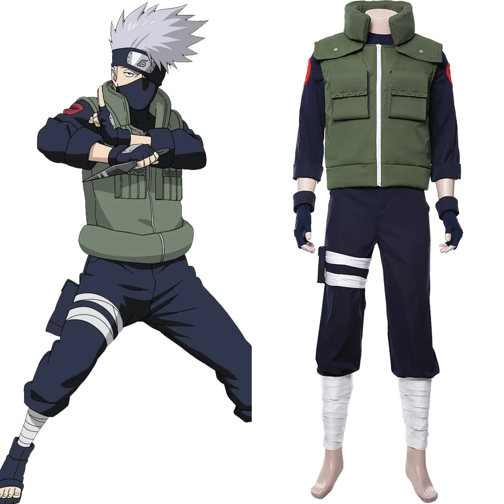 

Cosplay Hatake Kakashi Uniform Costume Adult Men Vest Pant Full Set For Halloween Carnival