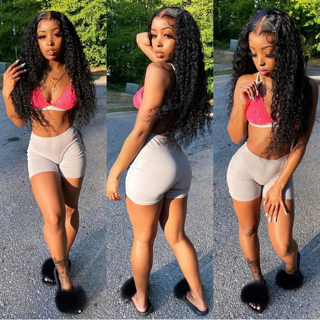 

Soft Brazilian Natural Hairline Remy Jet Black Curly Transparent T Part 13x6 Lace Front Human Hair Wig For Women With Babyhair