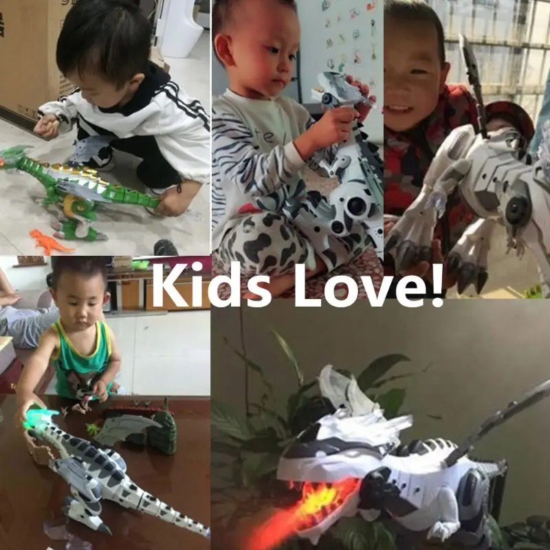 

Amazing Spray Electric Dinosaur Toy Walking Spray LED Light Up Sound Dinosaur Toy Dinosaur Robot Model Boy toys