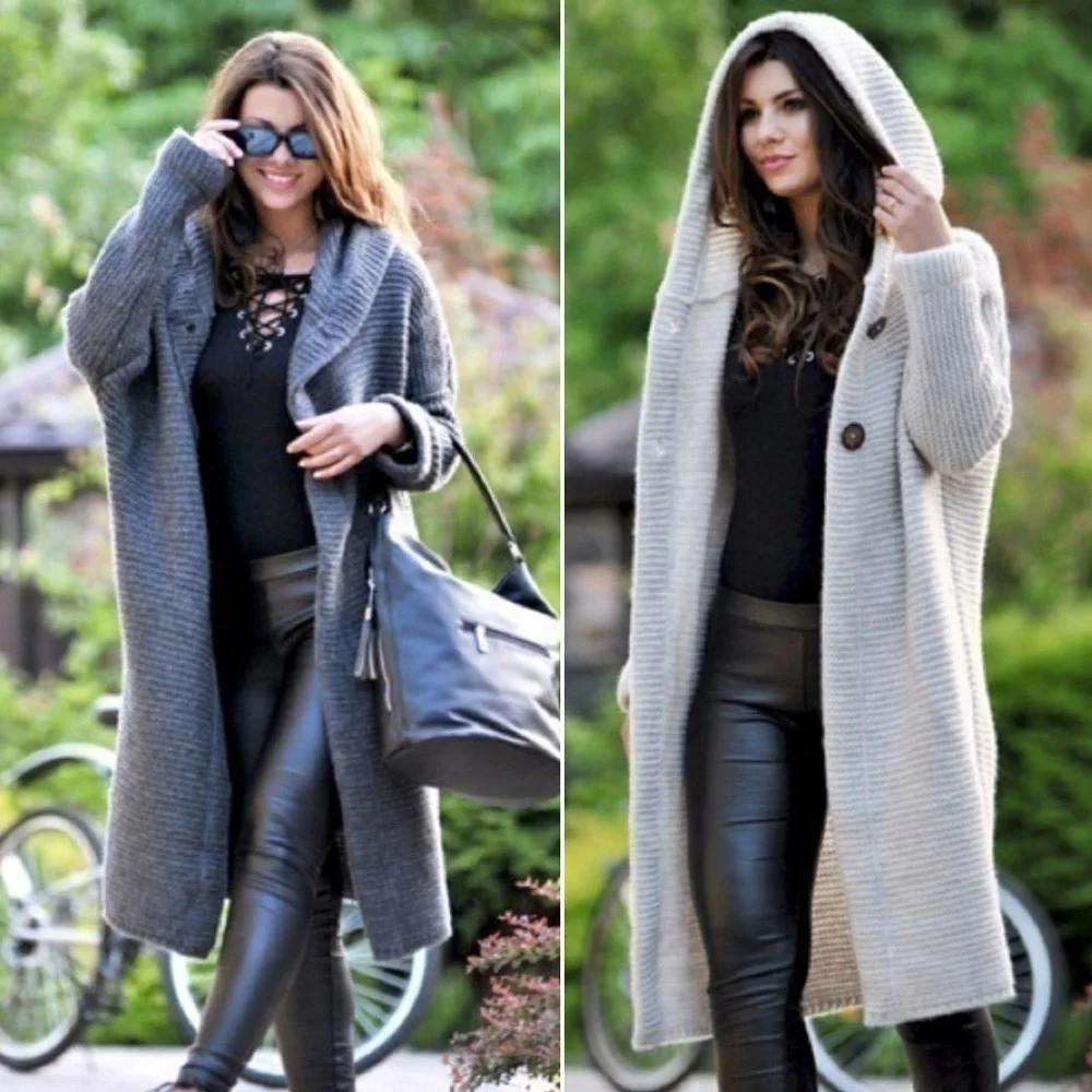 

2021 Fall/Winter Women's Loose Hooded Sweater, Single Jacket Hooded Jacket