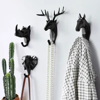 wall hanging hook creative antlers for hanging clothes key strong seamless sticking hanger rack wall decoration animal hooks
