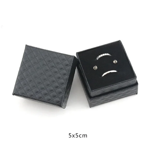 

10Pcs Jewelry Organizer Storage Gift Box Necklace Earrings Ring Box Paper Jewellry Packaging Container Black Red 5x5 cm
