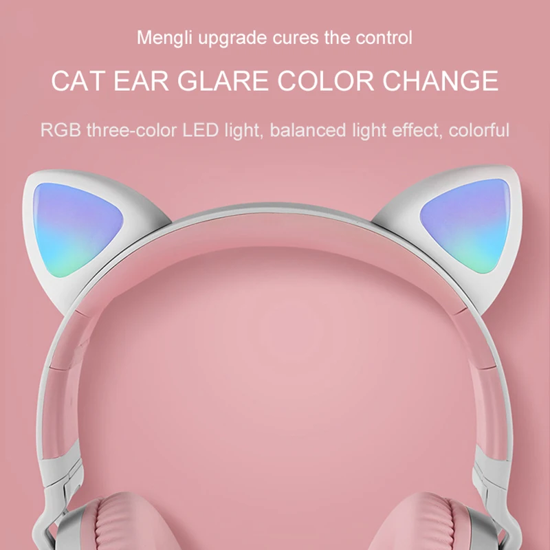 Новый кошачьими ушками Беспроводной Bluetooth наушники детская складная стерео