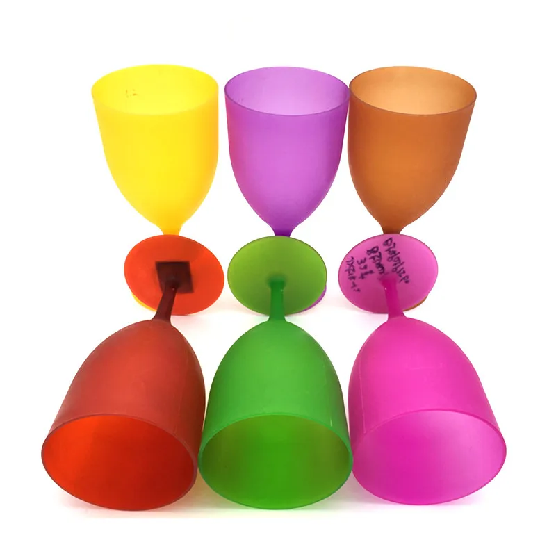 Цветные Бокалы Для Вина 6 шт./компл. Коктейльные из полипропилена пластиковые