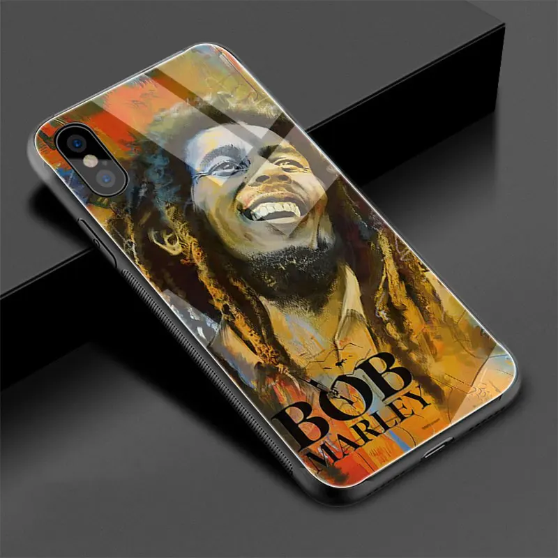 EWAU Боб Марли Раста Лев регги закаленное стекло чехол для телефона iPhone 11 Pro 6 6S Plus 7 8 Plus X XS XR XS Max