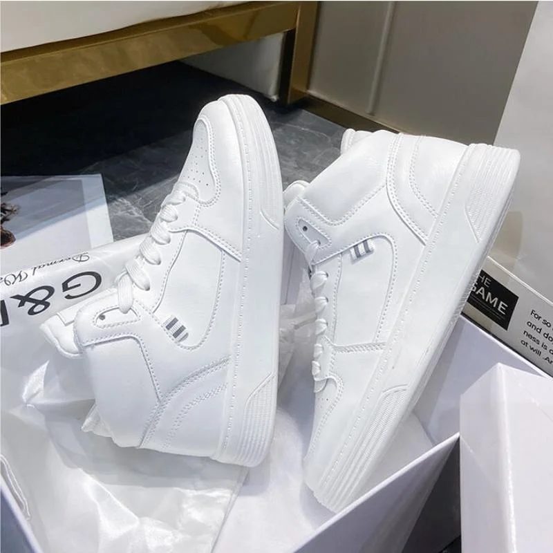 Women Shoes Fashion Sneakers Classics High-Top Shoes Women Lace-up Sapatos De Mujer Casual Loafers Skateboard Vulcanize Shoes