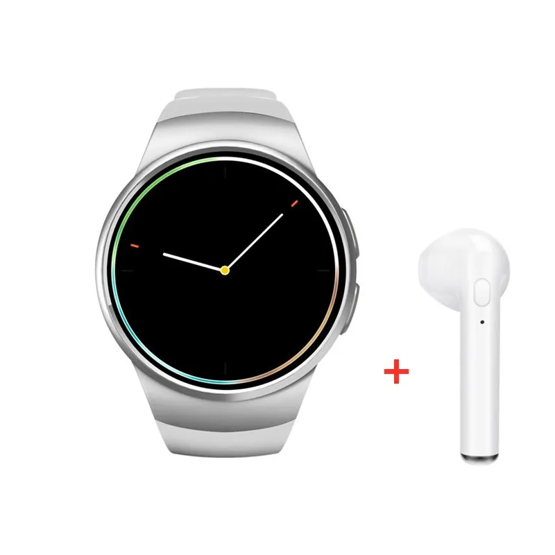 white add headset Смарт-часы KOSPET KW18 с Bluetooth и функцией вызова для мужчин и женщин, на весь экран, поддержка SIM и sd-карт, бизнес Смарт-часы для ios, Android, телефона - Цвет: white add headset