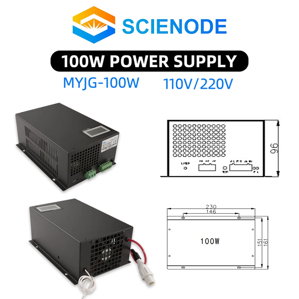 Scienode 80-100W CO2 Laser Power Supply for CO2 Laser Engraving Cutting Machine MYJG-100W Category Accesories Kits 2021 Quality enlarge