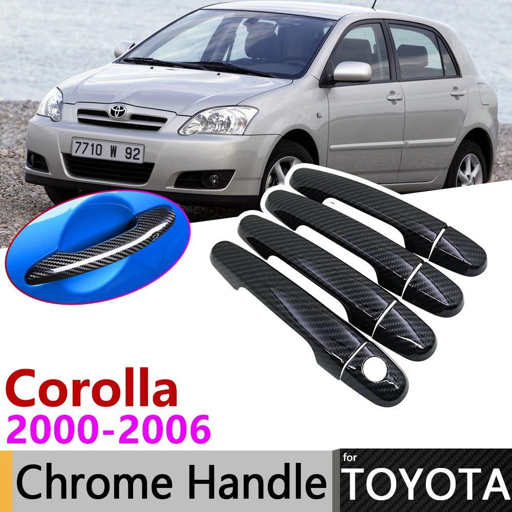 Черная крышка для наружной дверной ручки из углеродного волокна Toyota Corolla E120 E130 2000