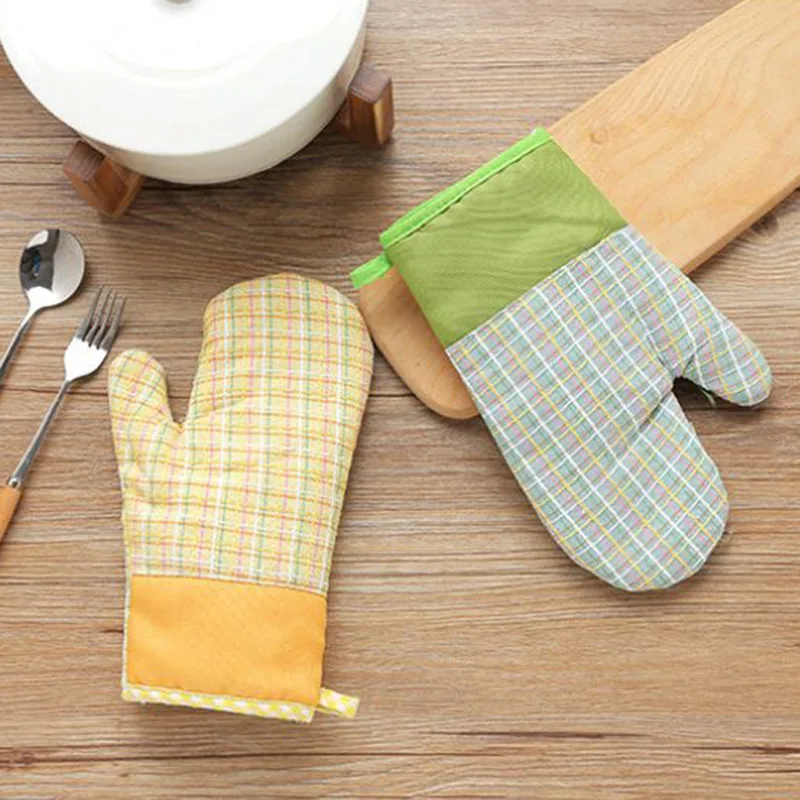 Protective Thickened Microfiber Oven Mitts Home Kitchen Cooking Baking Heat Resistant Gloves Anti-scalding Pot Holder |