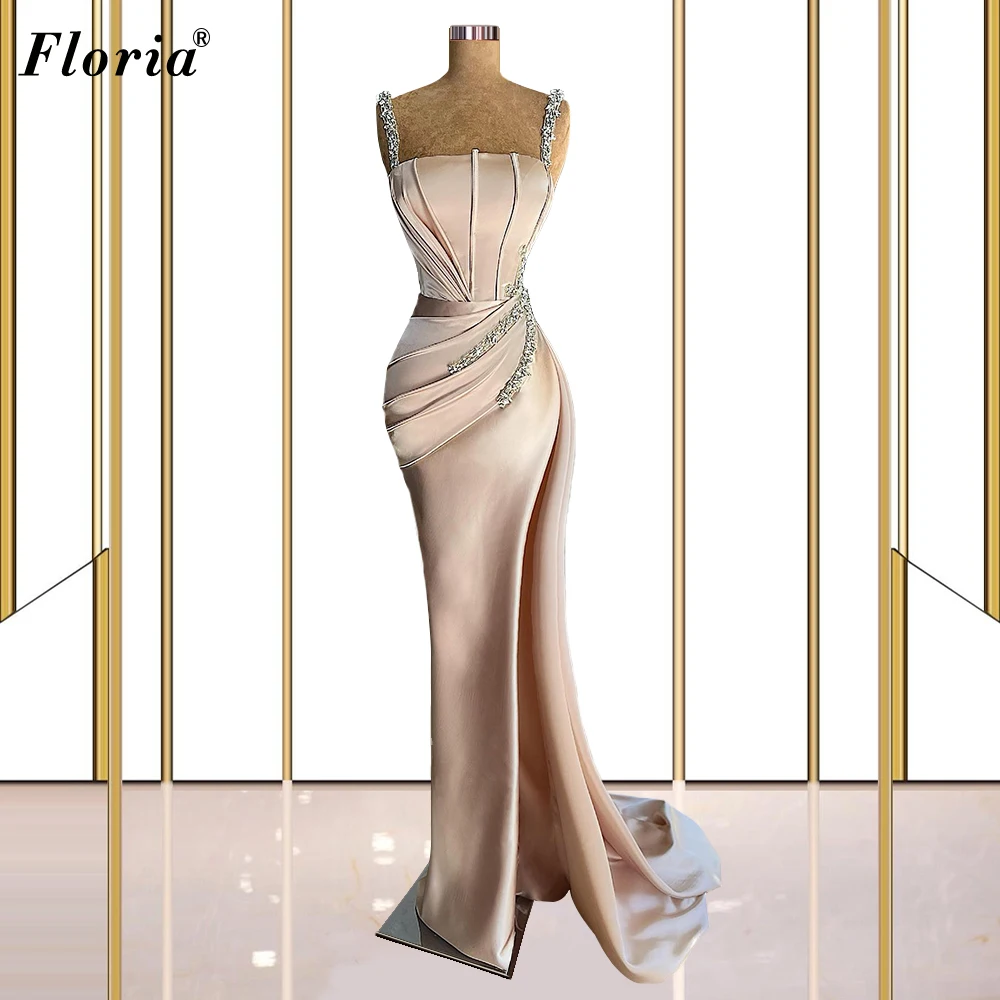 

Elegant Mermaid Evening Dresses Long Spaghetti Sexy Evening Gowns Turkish Coutures Middle East Cocktail Dresses вечернее платье