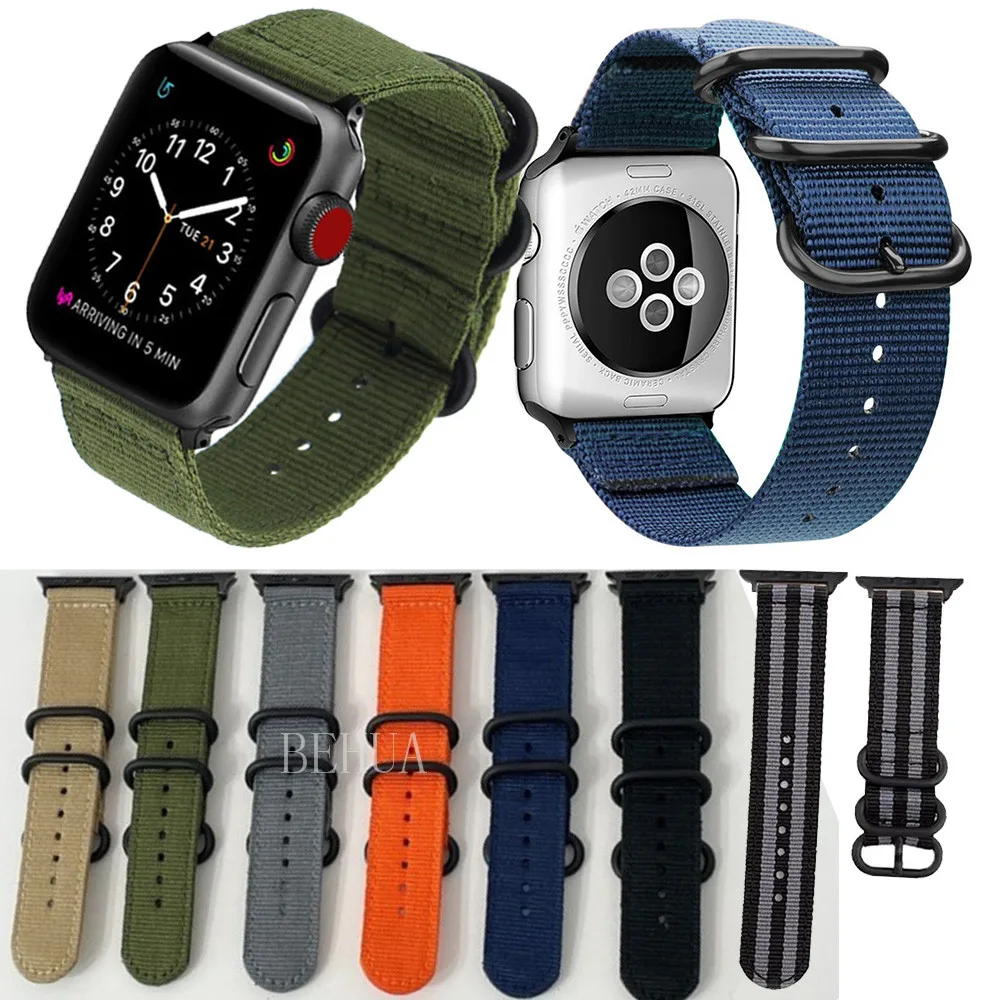 

Nylon Strap For Apple Watch band 7 45mm 41mm 44mm 40mm 42mm 38mm Smartwatch Bracelet Wriststrap For iWatch Series 7 SE 6 5 4 3 2