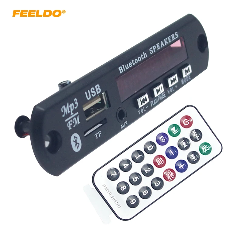 

FEELDO 12V Car Wireless Bluetooth MP3 WMA Decoder Board Audio Module USB TF Port Car MP3 Player Remote Decoding Board Module