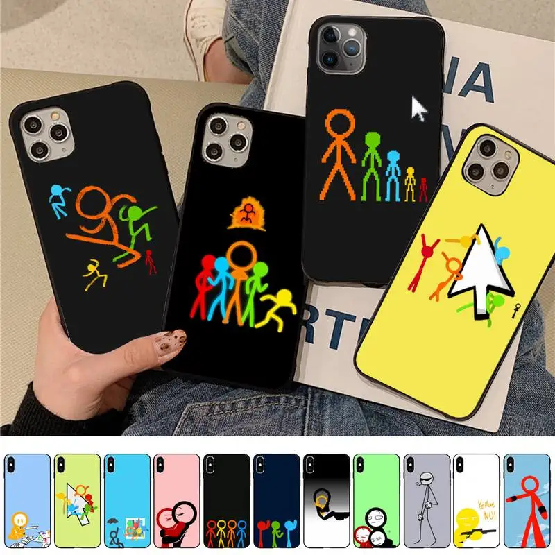 

MaiYaCa Funny Stick Figures Phone Case for iPhone 11 12 13 mini pro XS MAX 8 7 6 6S Plus X 5S SE 2020 XR case