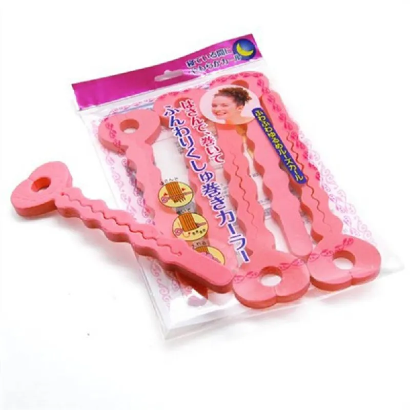 New Fashion 6Pcs Pink Soft Hair Curler Sponge Spiral Curls Roller DIY Salon Tool | Красота и здоровье