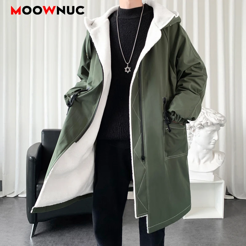 Autumn Winter Male Coat Overcoat Men's Windbreaker Jackets Trench High-Quality Thick Fashion Classic Windproof Long Sleeve