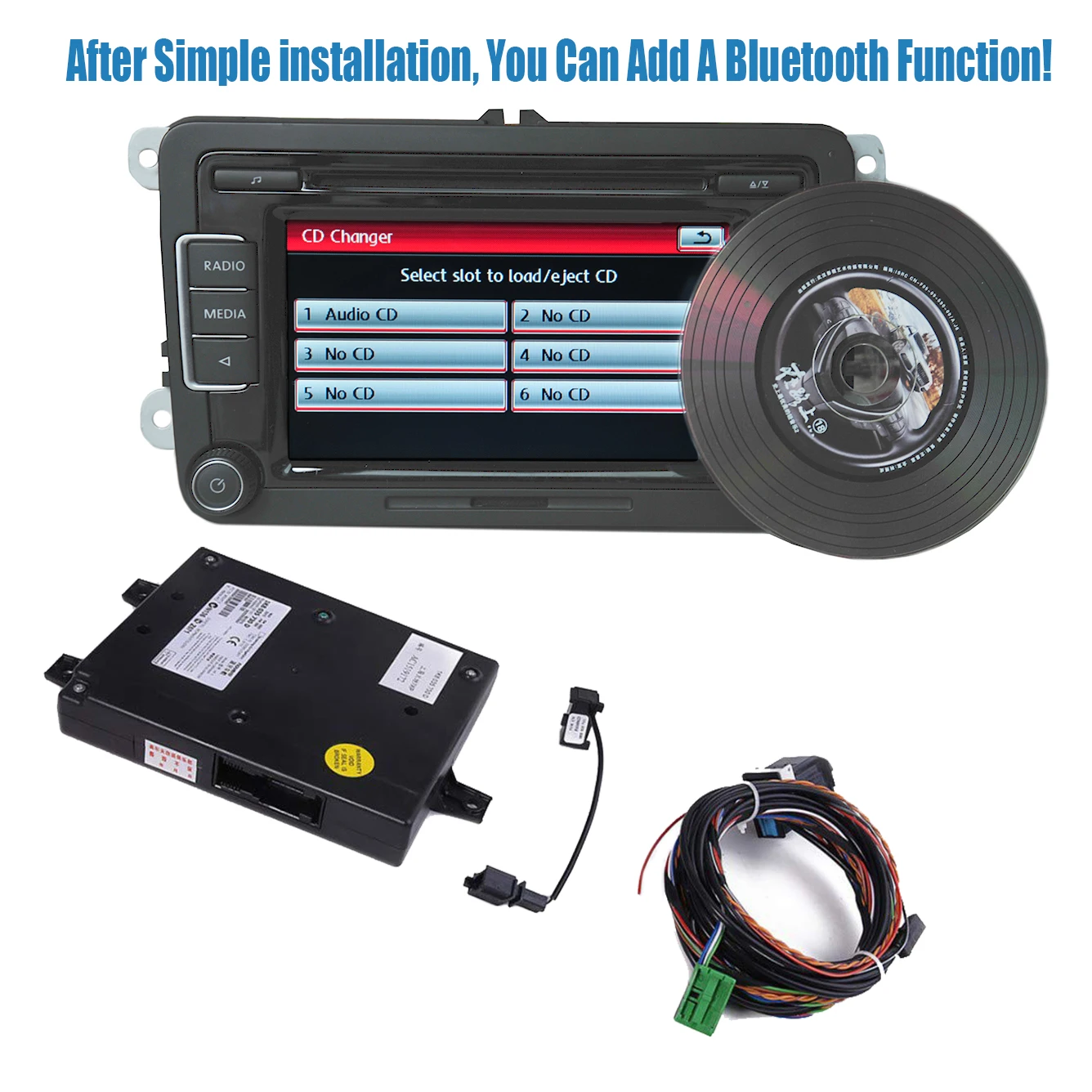RCD510 автомобильный радиоприемник USB Ipod Bluetooth модуль+ микрофон+ Кабельная линия автомобильный комплект для VW Golf Jetta Passat MK5 6 3AD035190A 56D035190