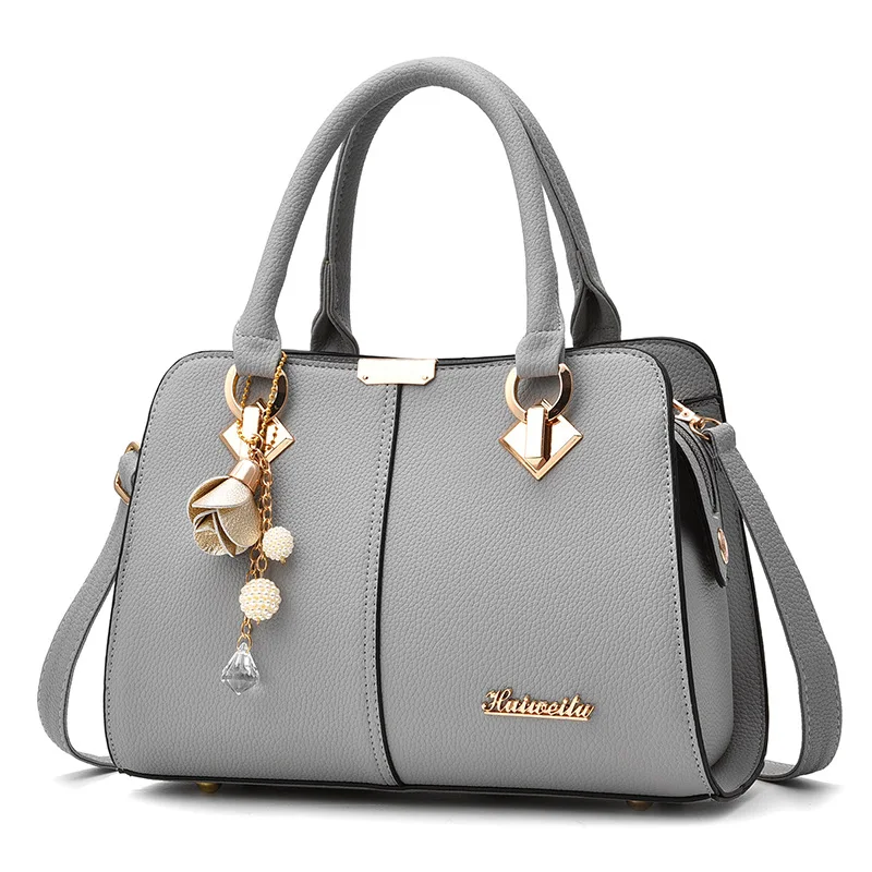 Женские кожаные сумки через плечо сумка для женщин sac основной femme женские ручные сумки мать подарок сумка для мамочки - Цвет: Серый