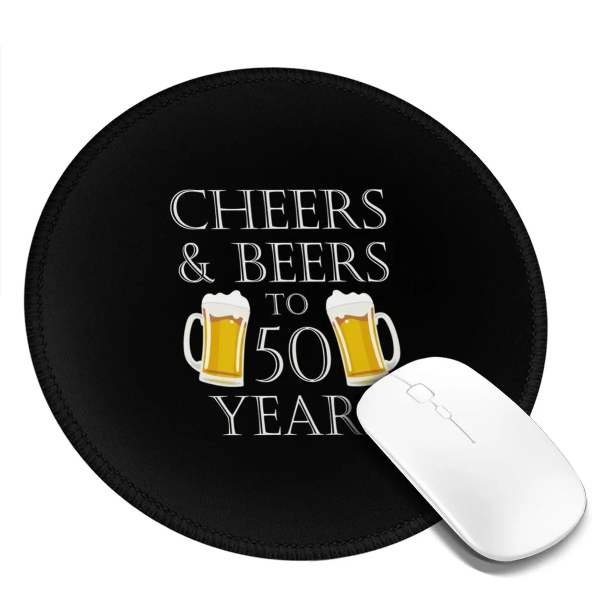 

Beer Mouse Pad Cheers and Beers To 50 Years Quote Birthday Gift Rubber Table Mousepad Anti-Slip Colorful Cheap Picture Mouse Mat