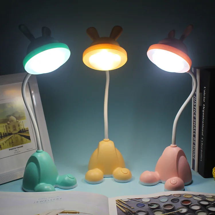 

Cute Rabbit Desk Reading Light Foldable Rotatable LED Table Lamp USB Charging Desk Lamp Novelty Reading Table Light Flexo Lamps
