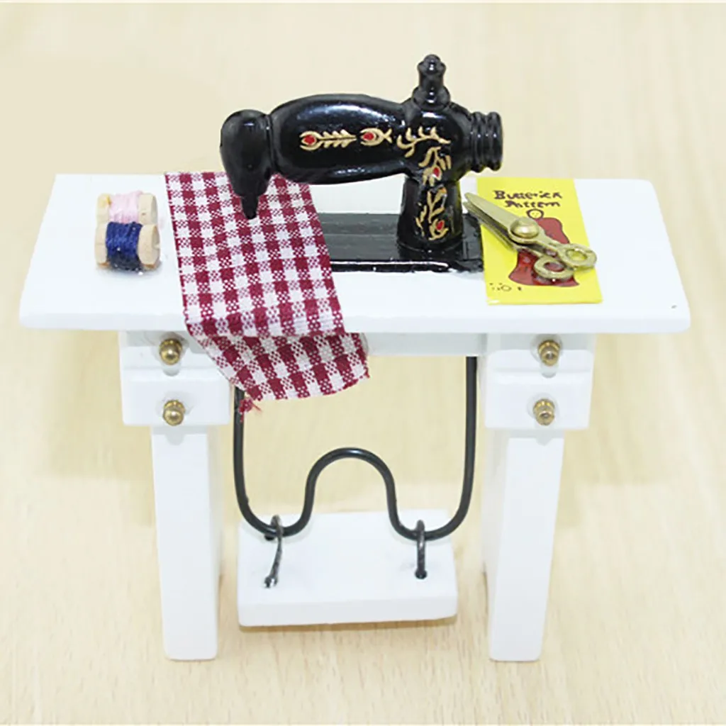 Мини-швейная машина украшение для кукольного домика подходит 1:12 аксессуары