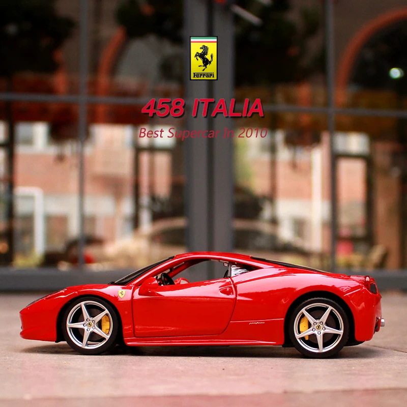 Bburago 1:24 Феррари 458 красный автомобиль модель для литья под давлением из металла