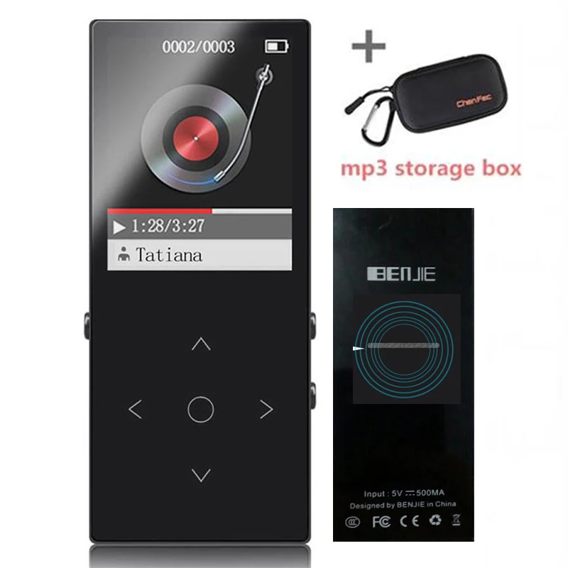 Bluetooth MP3 музыкальный плеер встроенный динамик с металлическим TFT экраном без потерь звук плеер Поддержка fm-радио sd-карта до 128 ГБ - Цвет: BENJIE-K8-sliver