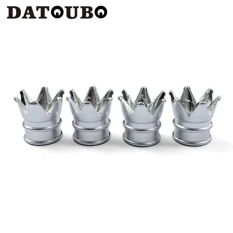 4 pcs of Silver DATOUBO, 4 шт., Новое поступление, цветная алюминиевая коронка, автомобильная велосипедная шина, крышка клапана s, воздушный клапан, пылезащитная крышка s, грузовик, велосипедное колесо, крышка Trye - Цвет: 4 pcs of Silver
