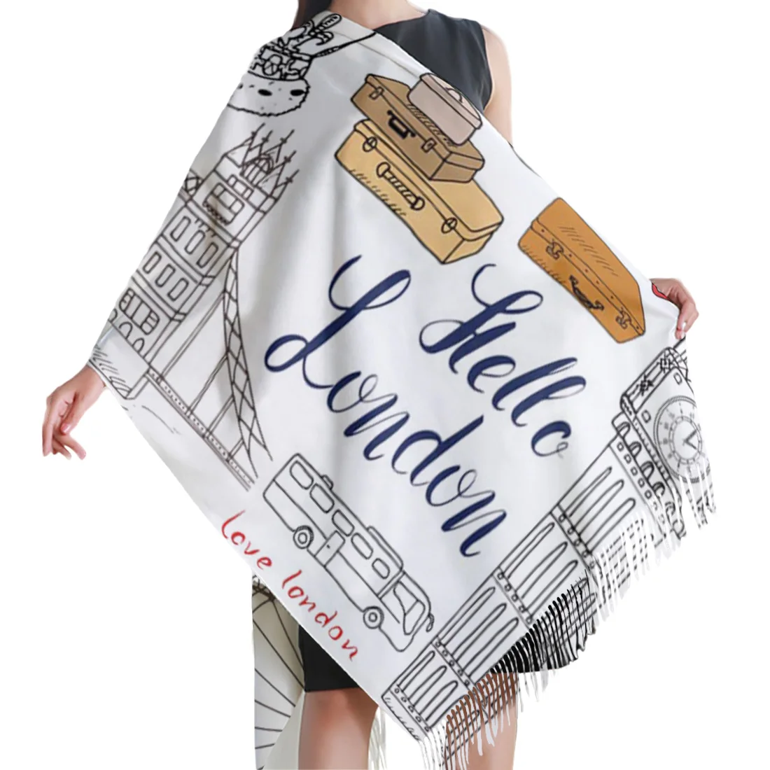 Весенне-зимний женский шарф теплые кашемировые шарфы с рисунком из британской