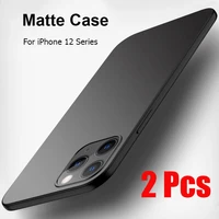2pcs phone case for iphone 12 11 pro xs max matte case soft shockproof cover for iphone xr 7 8 6 6s plus x 5 5s se 2020 cases