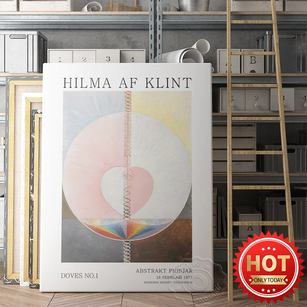 

Hilma Af Klint Abstract Pigeon Canvas Painting, Hilma Gallery Wall Decor Poster, Klint Vintage Art Abstract Art Wall Picture,