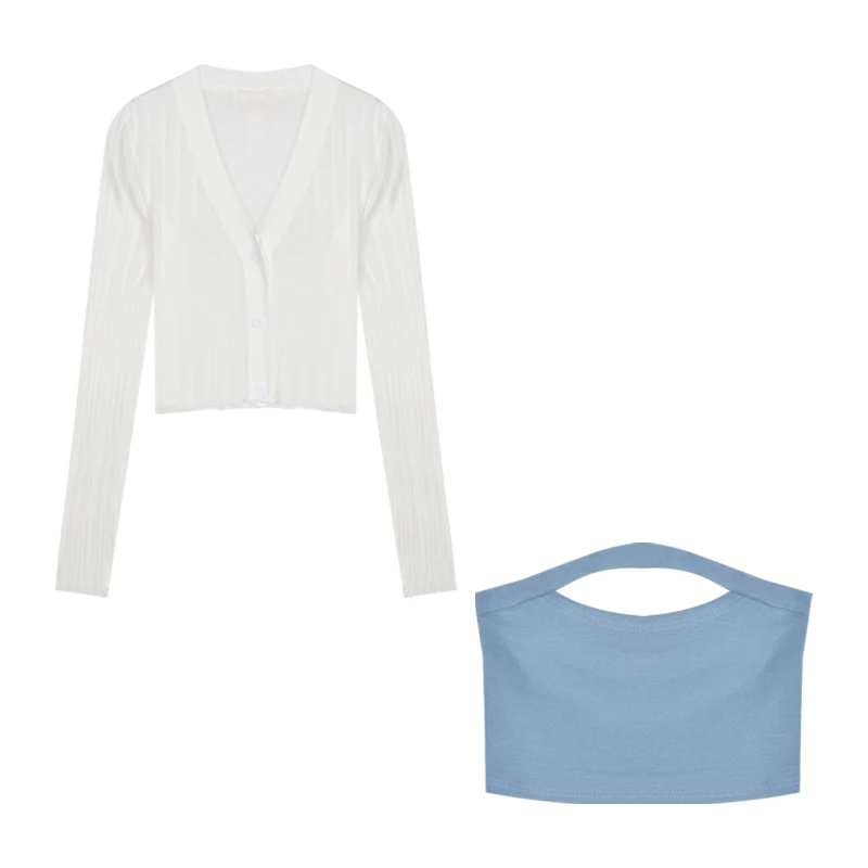 

Sexy Knitting Women Sweater Cardigan Solid Long-Sleeved Slim Short Empire Club Female Outwear Coats Tops
