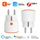 Умная розетка Tuya Zigbee, 3.0, 16 А, 3680 Вт, с ДУ