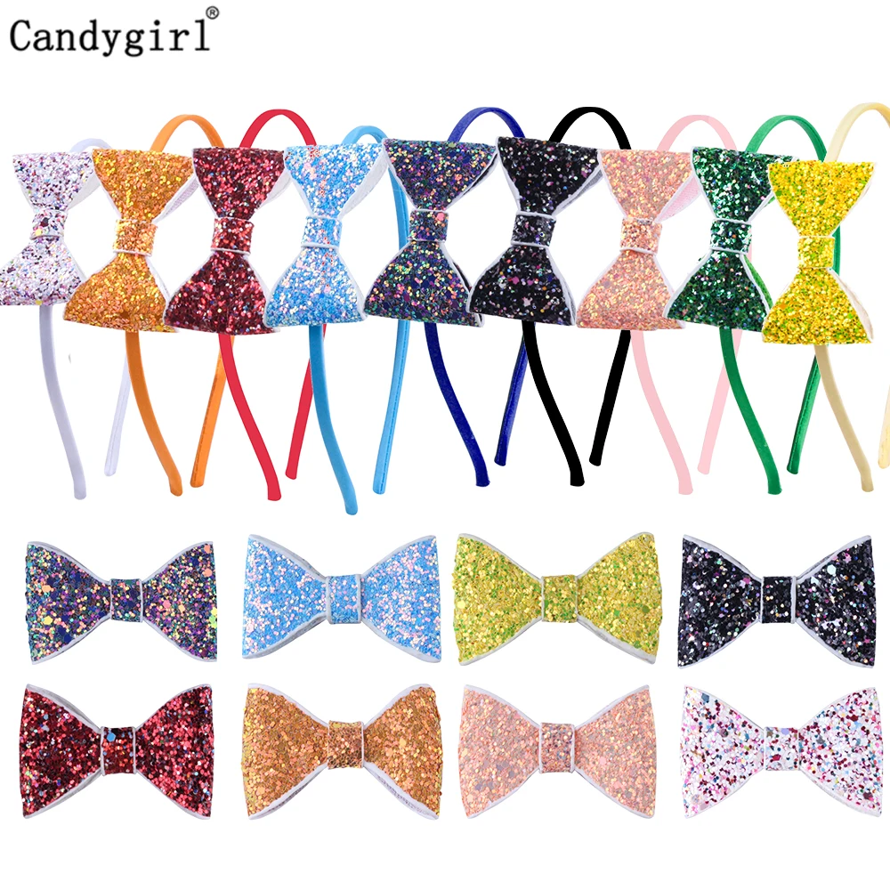 

Блестящие ленты для волос заколки для волос для девочек, с бантом, вечерние Золотая повязка на голову заколка для волос, комплект детской од...