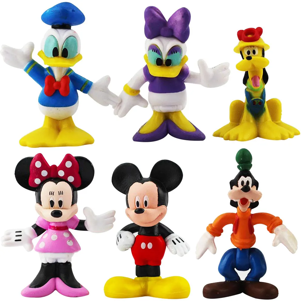 Экшн фигурки из ПВХ 7 8 см 6 шт./лот Дисней Микки Минни Маус Дональд Дейзи Дак Плутон