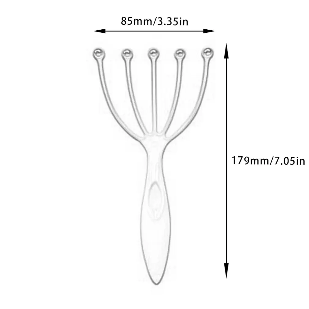 

1Pcs Five Finger Head Relax Massager Hair Held SPA Scalp Neck Stress Relief Massage Release Head Physician Steel Ball Massager