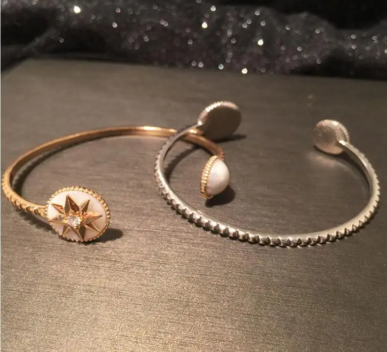 Fashion anise star disc open bracelet rhinestone creative temperament chic accessories