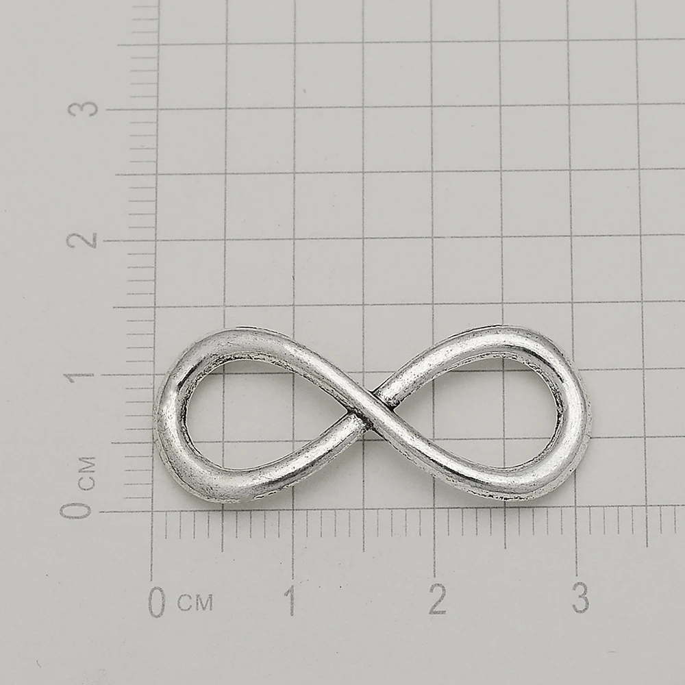 12 шт./лот 13x31 мм посеребренные соединители Infinity Love с античным покрытием подвески 8
