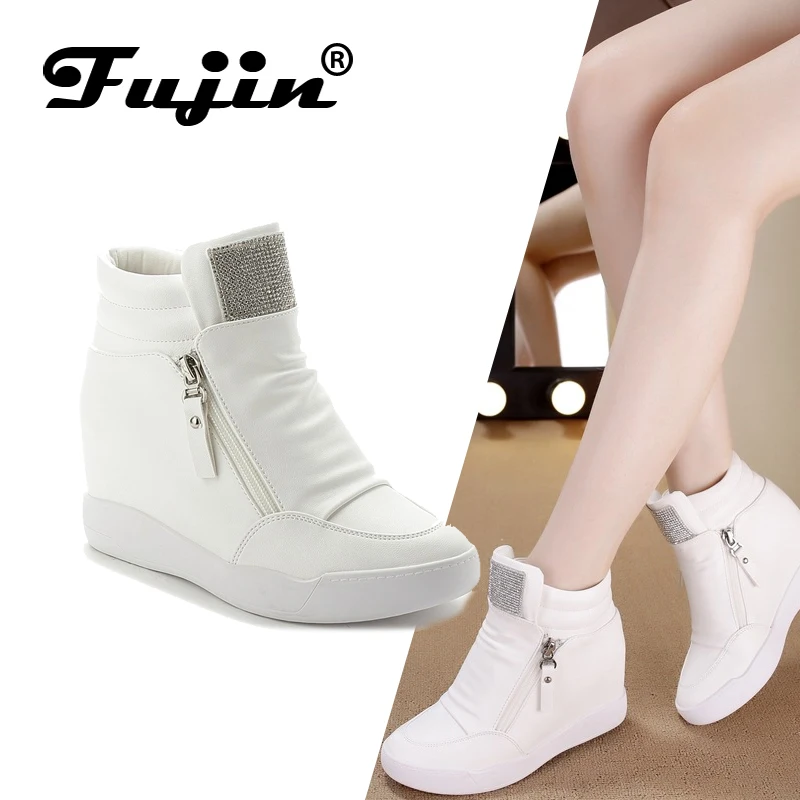 FUJIN/Брендовые женские ботильоны Женская теплая плюшевая обувь Женские кроссовки