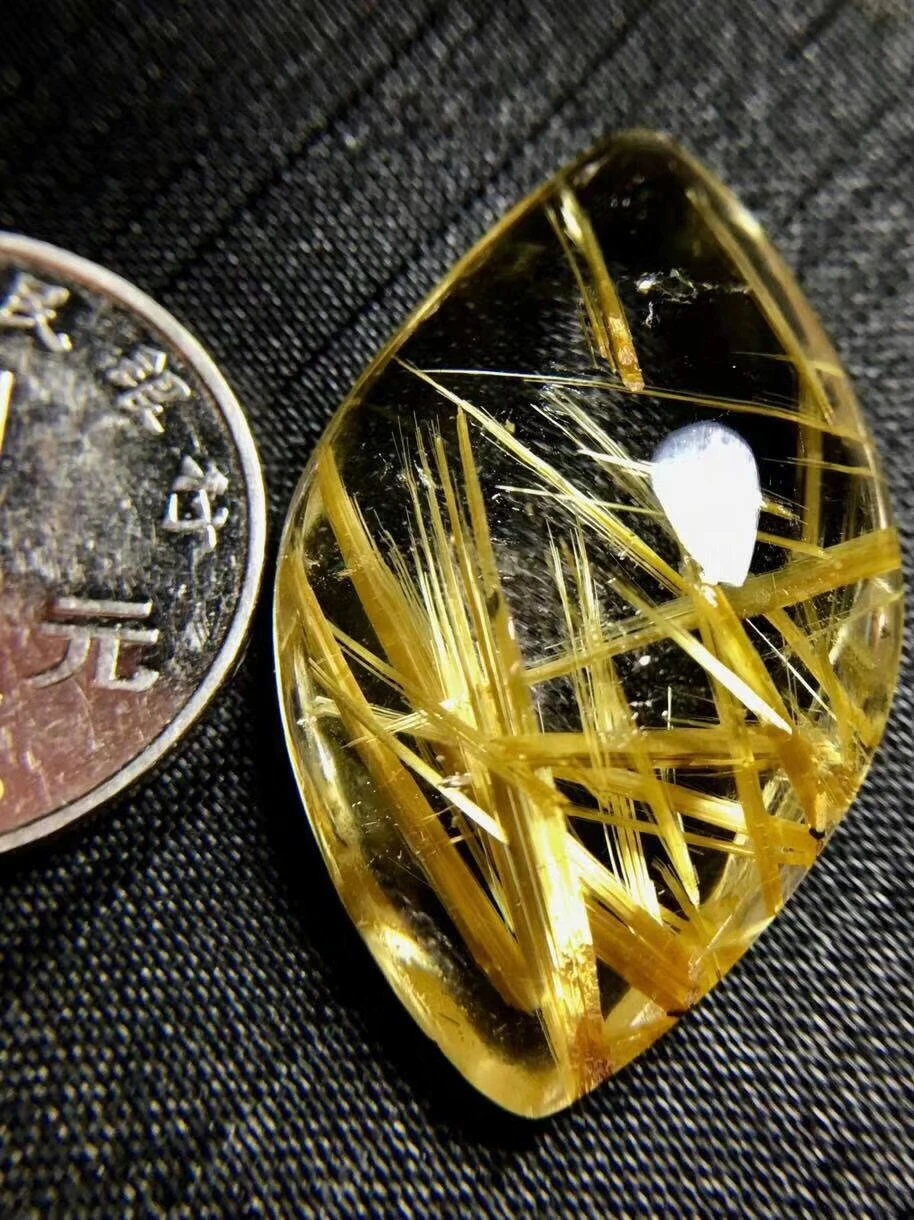 Подвеска из натурального золота Rutilated Quartz Titanium подвеска в виде капли воды