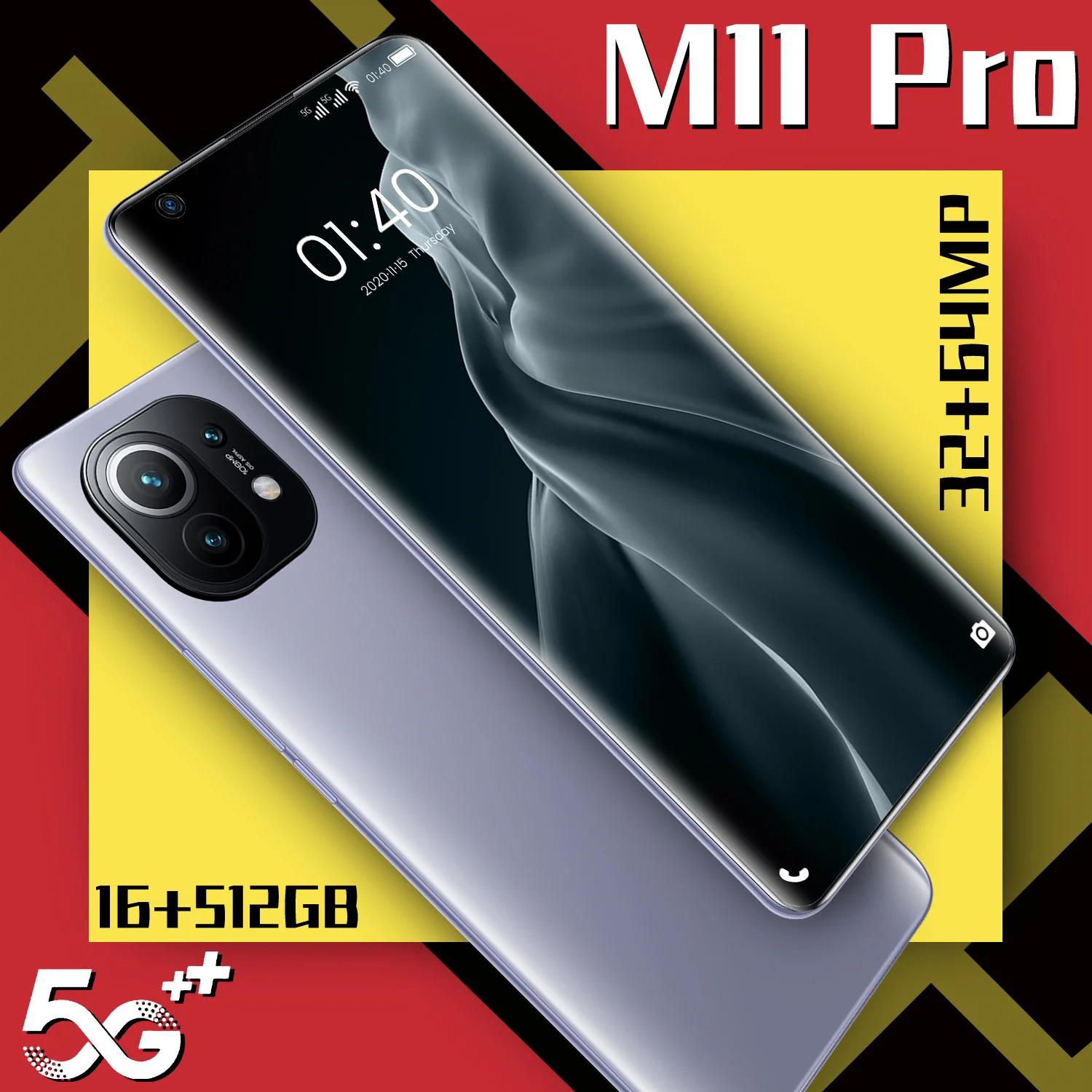 m11 pro 16512gb 32mp64mp 7 3 inch digging screen face fingerprint id cellphones 10 core 6800mah 14403220 4g 5g smart phone free global shipping
