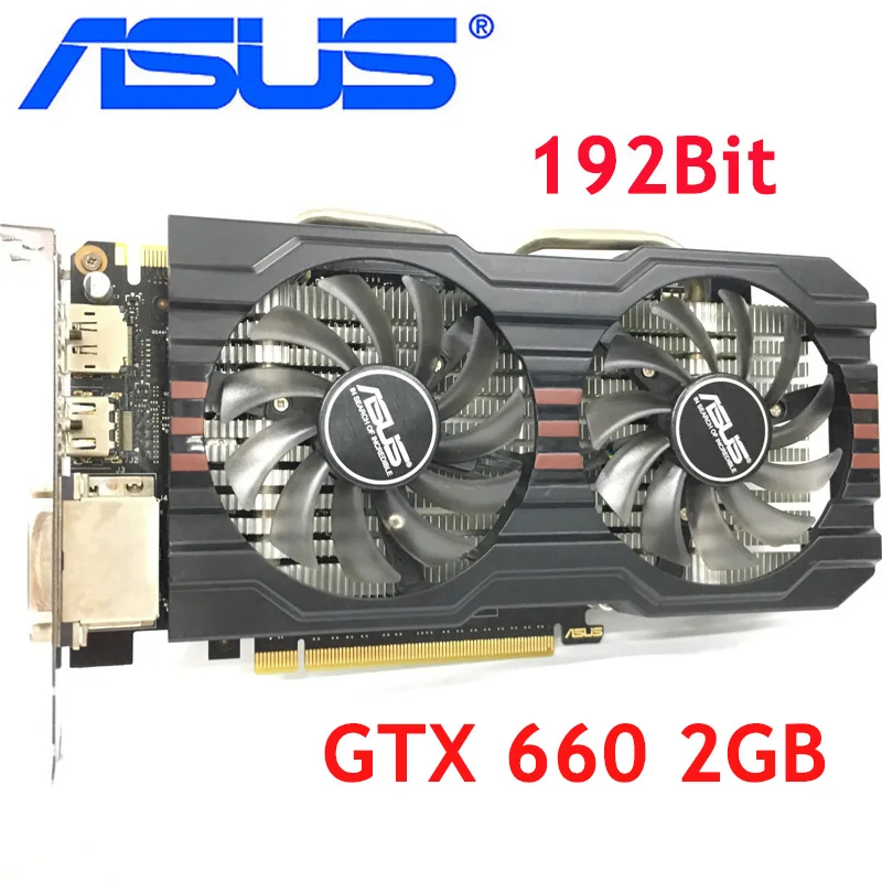 

Видеокарта ASUS GTX 660, 2 Гб, 750 бит, GDDR5, графические карты для nVIDIA Geforce GTX660, б/у VGA карты, мощнее, чем GTX Ti