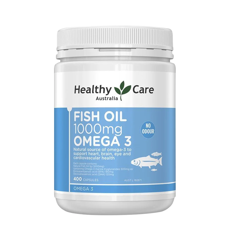 

Australia Healthy Care Natural Omega 3 Deep Sea Fish Oil 1000mg 400 Capsules Heart Brain Joints Eye Health Wellness Supplements