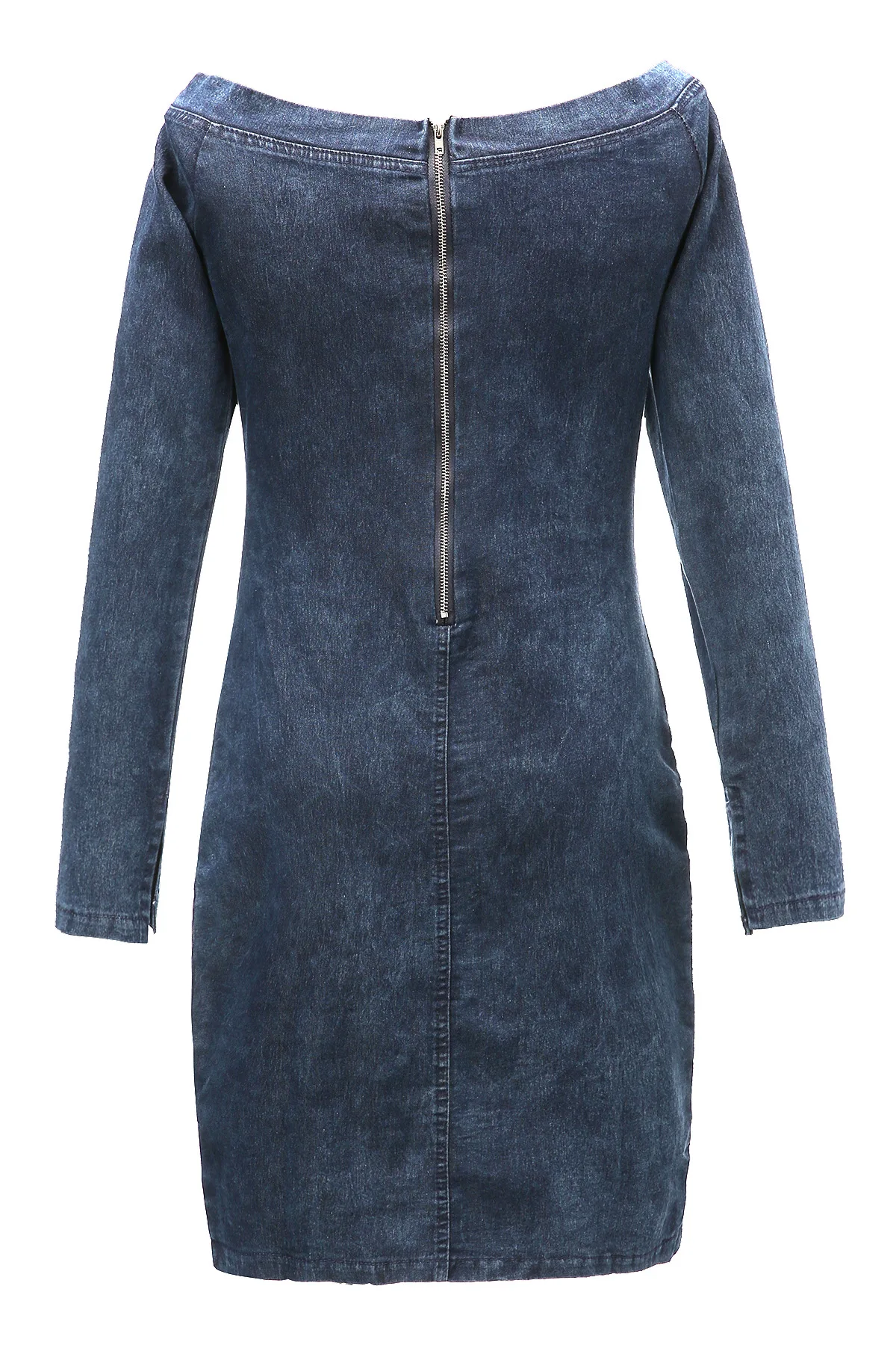 Женское платье с длинным рукавом облегающее из джинсовой ткани | Женская одежда
