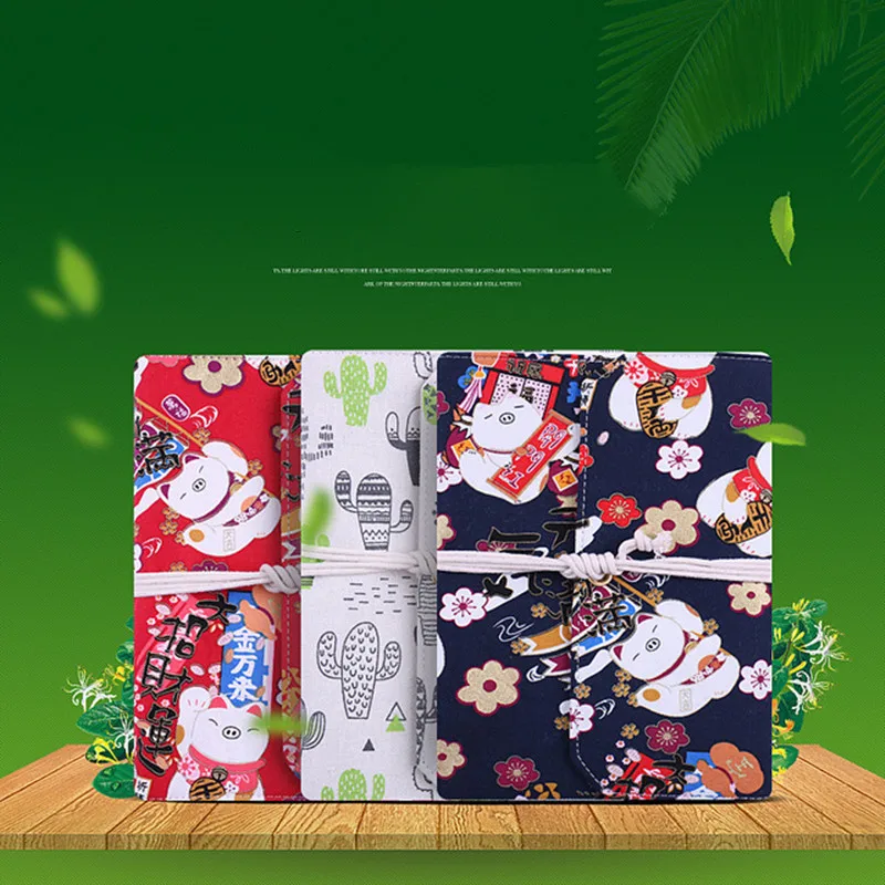 A6 A5 Journal Notebook Cloth Cover Dot Blank Line Drawing Loose-leaf Daily Binder Notepad Planner Agenda Book School Supplies | Канцтовары