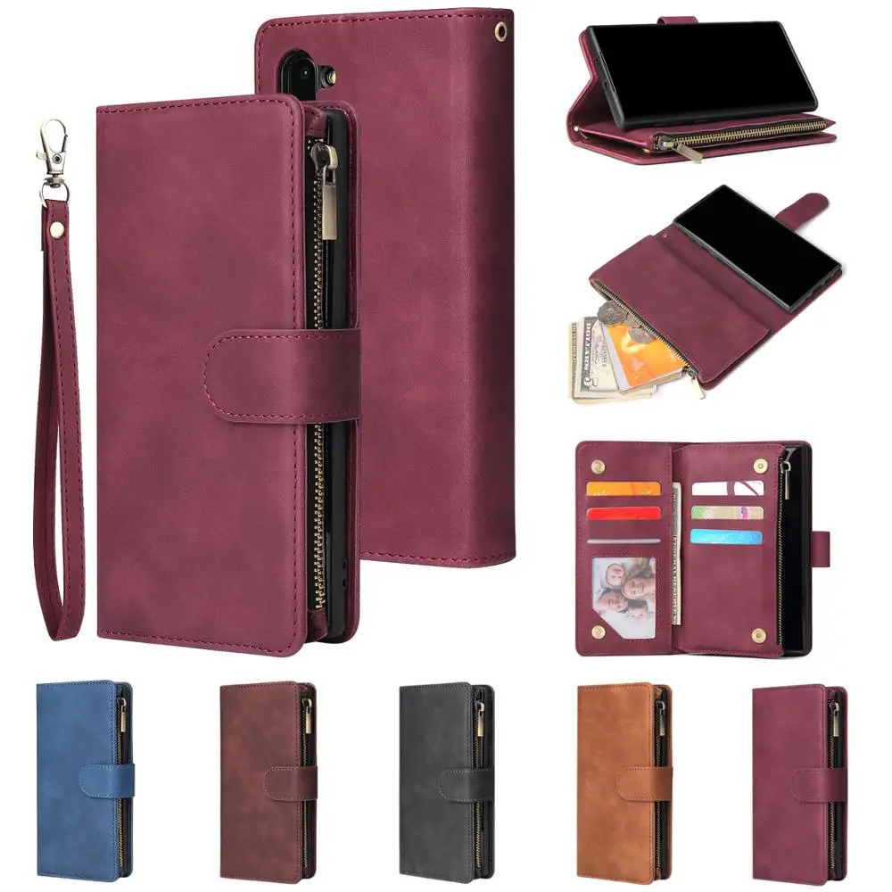 Чехол на молнии для Samsung S10 Plus роскошный кожаный чехол книжка с бумажником S9 S8 Lite