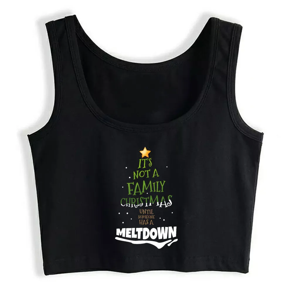 

Crop Top Female Family Christmas meltdown Humor Harajuku Custom Tops Women