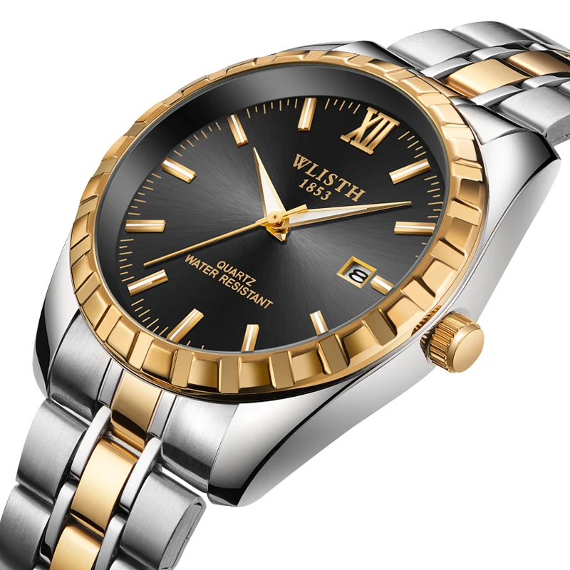 Часы для влюбленных стальной ремешок водонепроницаемые мужские Студенческие