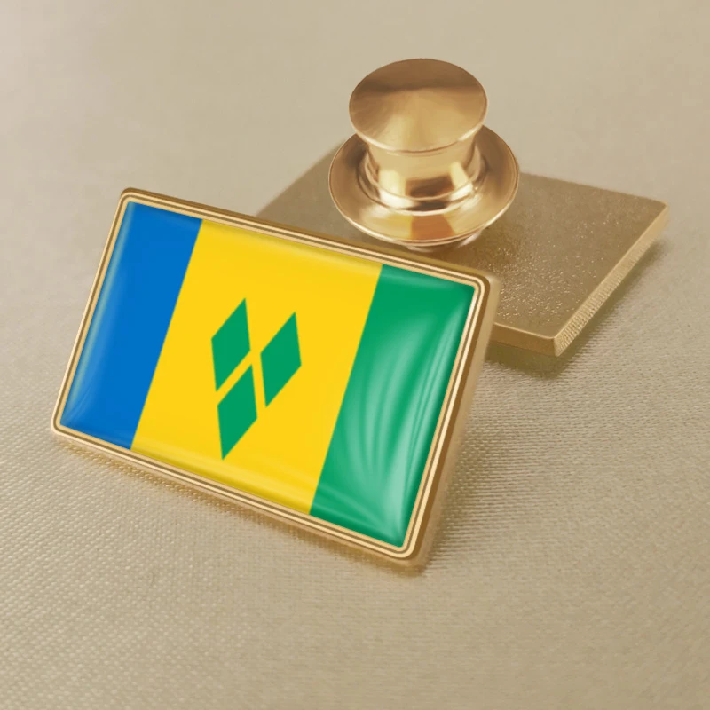 Герб Сент-Винсент и Гренадины карта национальный флаг эмблема брошь значки